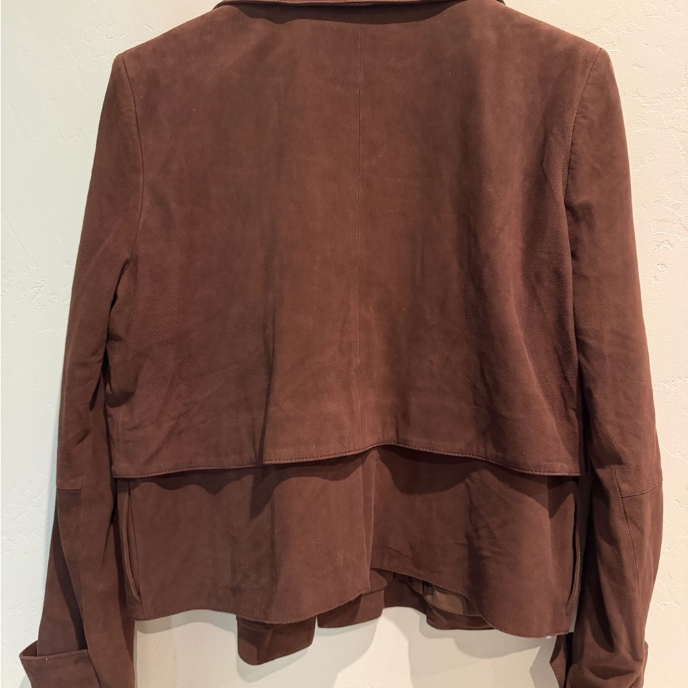 Ecru Brown Suede Women's Jacket - Picture 4 of 6